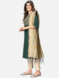 Stunning Cotton Embroidered Kurti Pant Dupatta Set